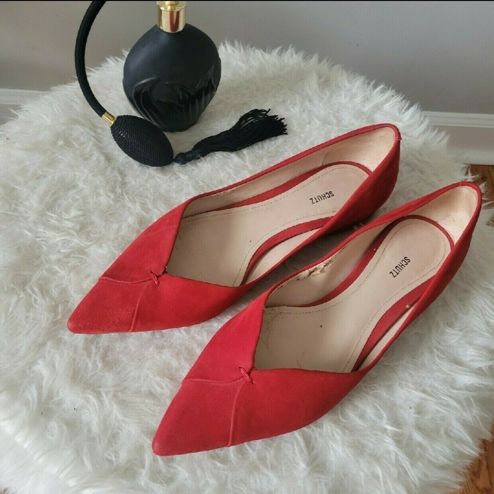Suede Pointed Toe Flats